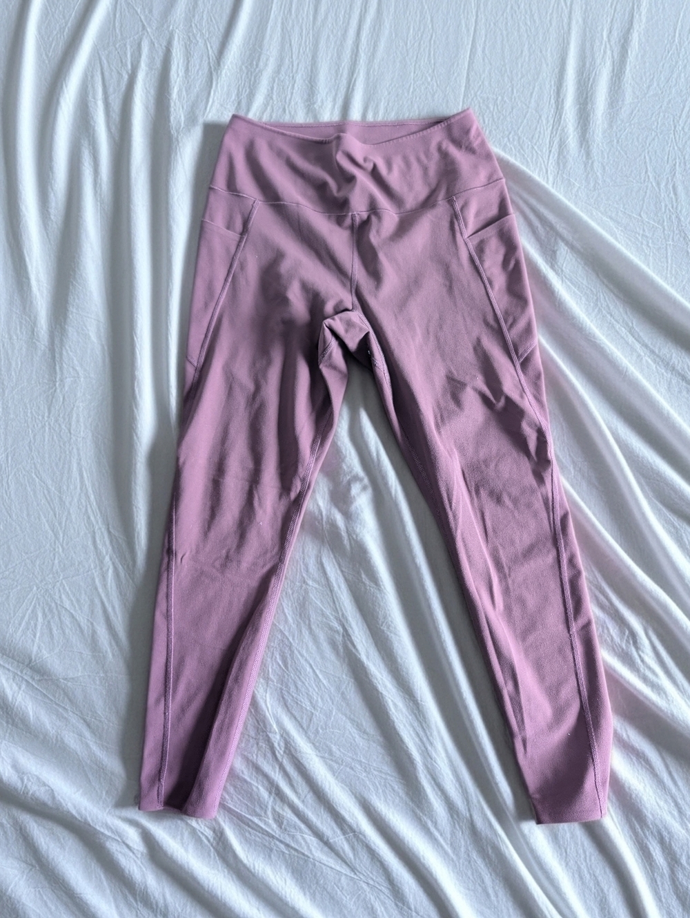Uniqlo AIRism UV Protection Pocketed Soft Leggings - Burgundy/Mauve